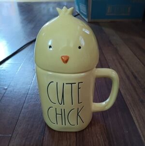 NWOT RAE DUNN "CUTE CHICK" EASTER. YELLOW/BLACK/ORANGE. NEVER USED JUST TAKEN OU